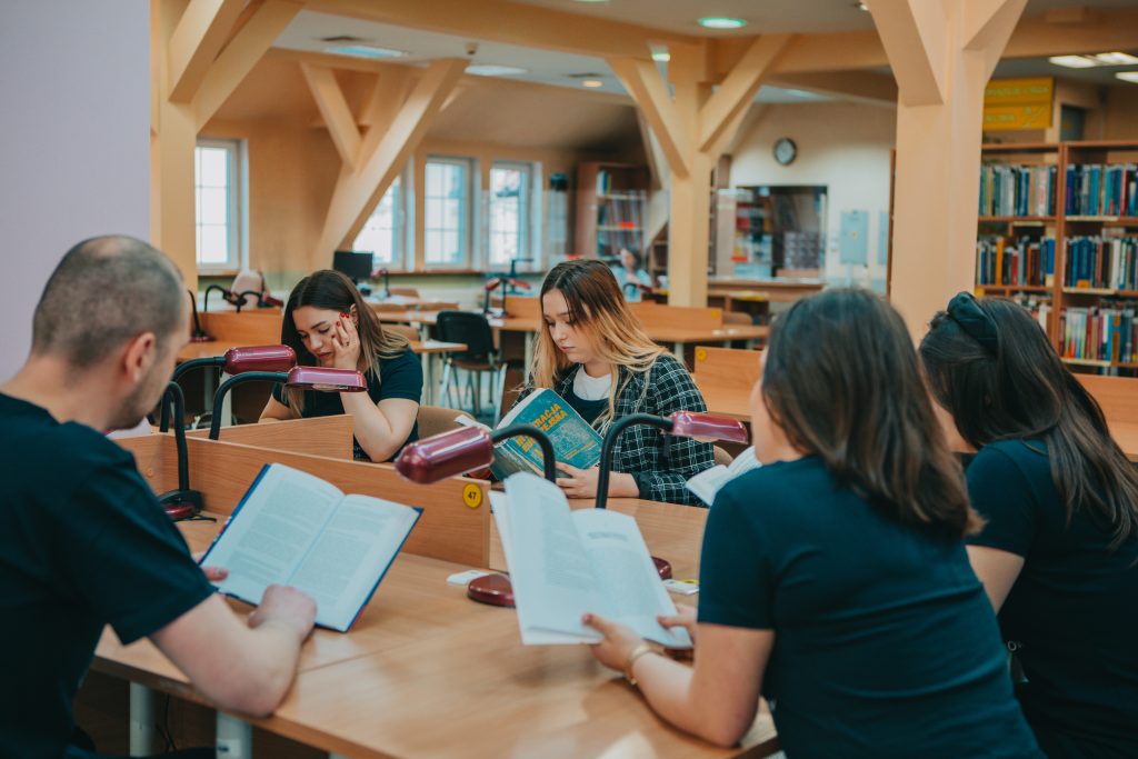 students studying